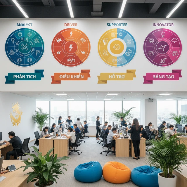 ảnh bốn loại đánh giá hành vi DISC