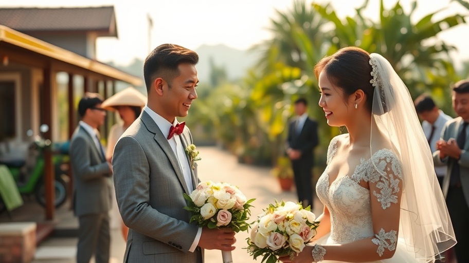 Ảnh lễ cưới tượng trưng cho giấc mơ thấy lấy vợ.