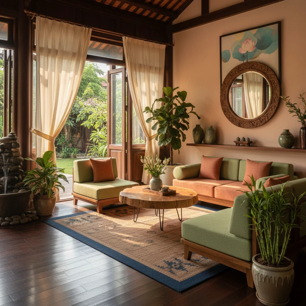 Ánh sáng tự nhiên và phối màu phong thủy trong nội thất