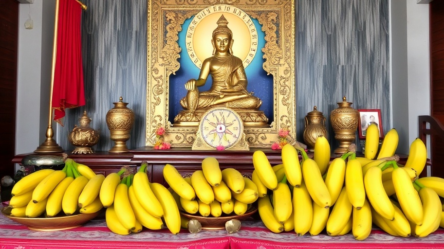 Bananas on a traditional Vietnamese altar