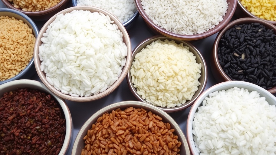 Bát chứa nhiều loại gạo khác nhau