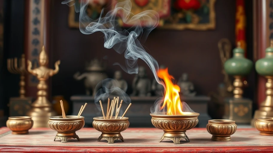Bát hương bị cháy bốc khói