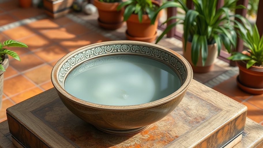 Bát nước trên sân thu hút ong và năng lượng tích cực.