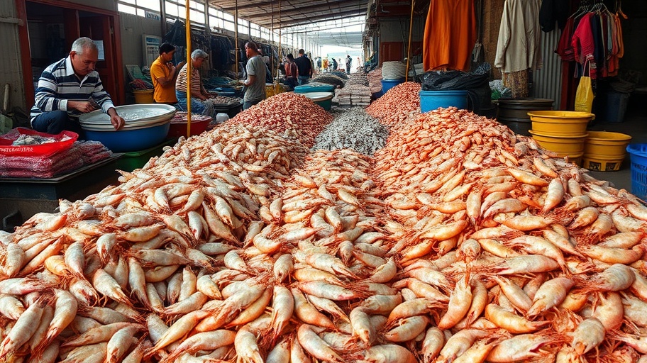 Bắt tôm tại chợ cá Việt Nam