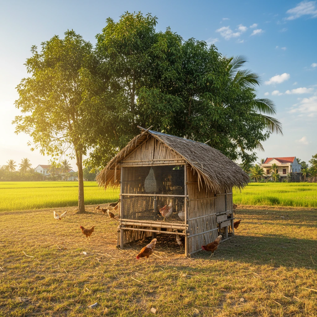 Bố trí chuồng gà chọi theo phong thủy.