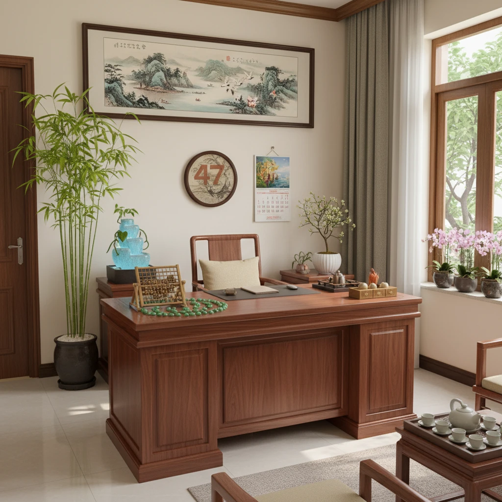 Cach su dung so 47 trong phong thuy tai noi lam viec.