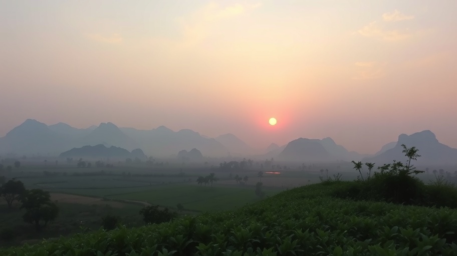 Cảnh bình minh yên bình tại Việt Nam