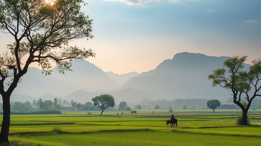 Cảnh đồng quê Việt Nam yên bình