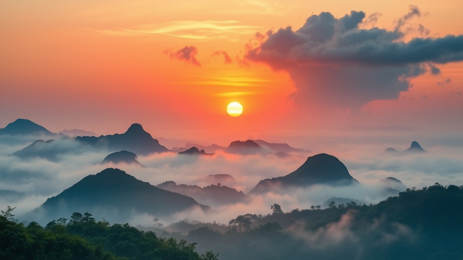 Cảnh quan huyền bí của Việt Nam lúc bình minh