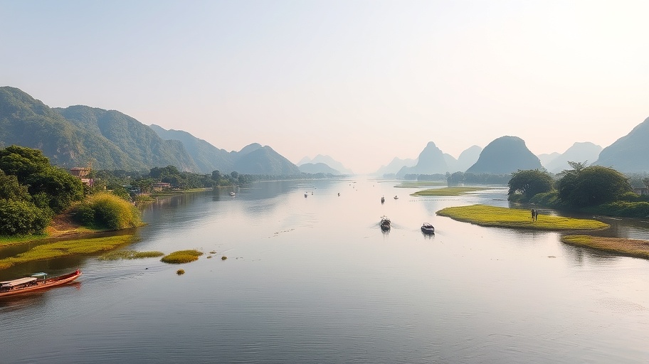 Cảnh sông nước yên bình ở Việt Nam, biểu tượng cho sự thay đổi mới mẻ.