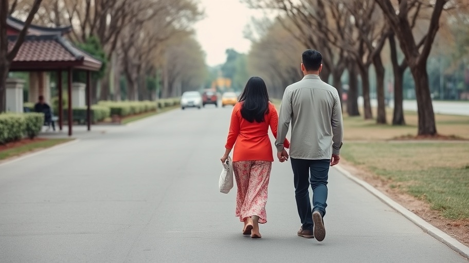 Cặp đôi Việt Nam dạo bước.
