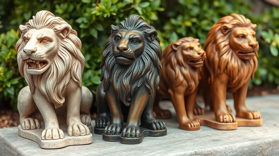 Chất liệu khác nhau của tượng sư tử phong thủy