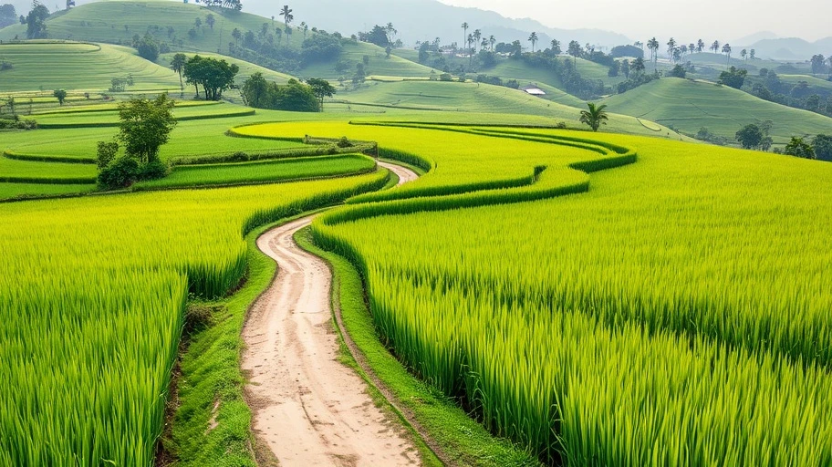Con đường đời trong thần số học và cánh đồng lúa