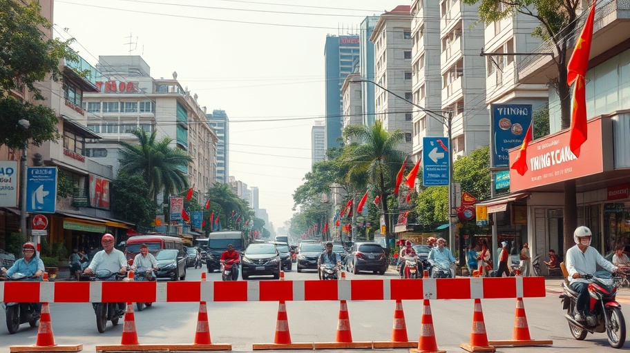 Con đường đông đúc tại Việt Nam