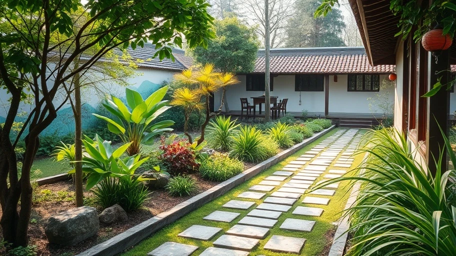 Dòng chảy của khí (Chi) trong khu vườn phong thủy Việt Nam.