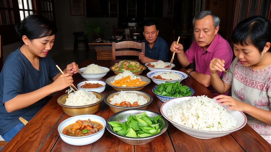 Gia đình dùng bữa cơm đầm ấm