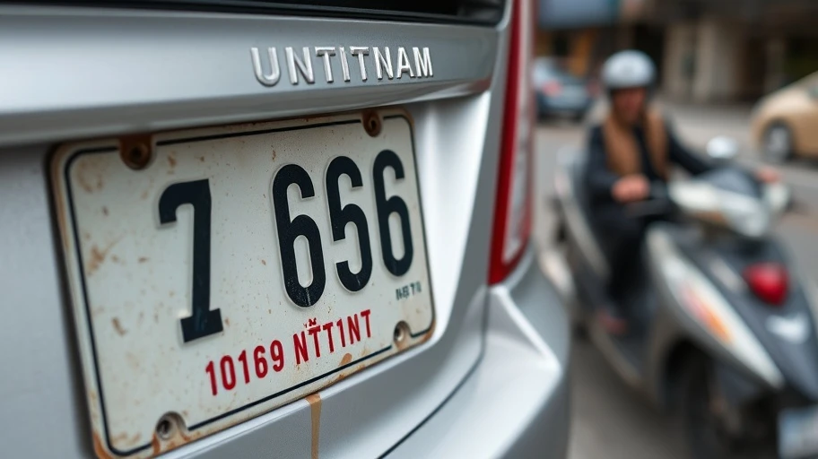 Hình ảnh biển số xe chứa dãy số xui xẻo trong phong thủy.