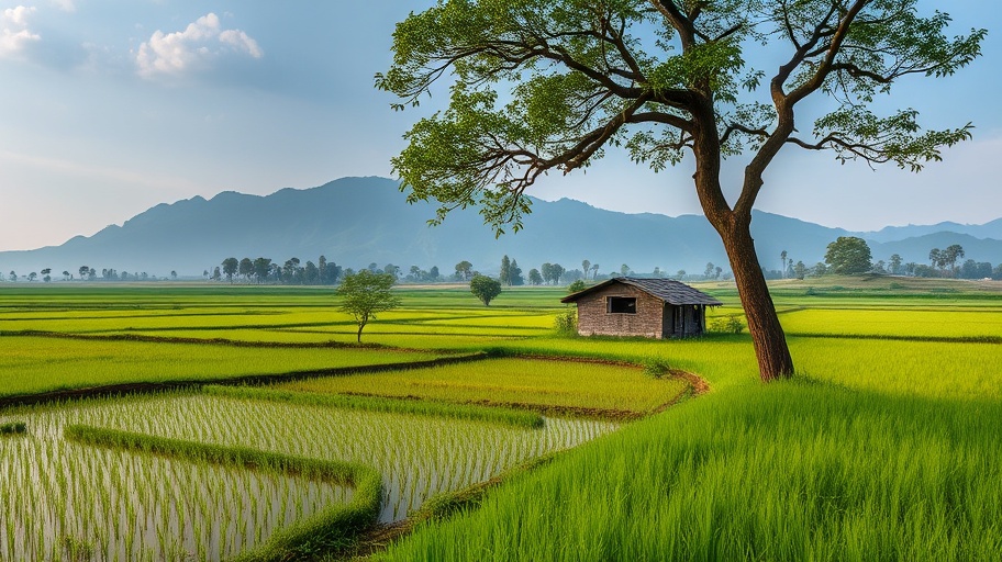 Hình ảnh đồng quê Việt Nam yên tĩnh