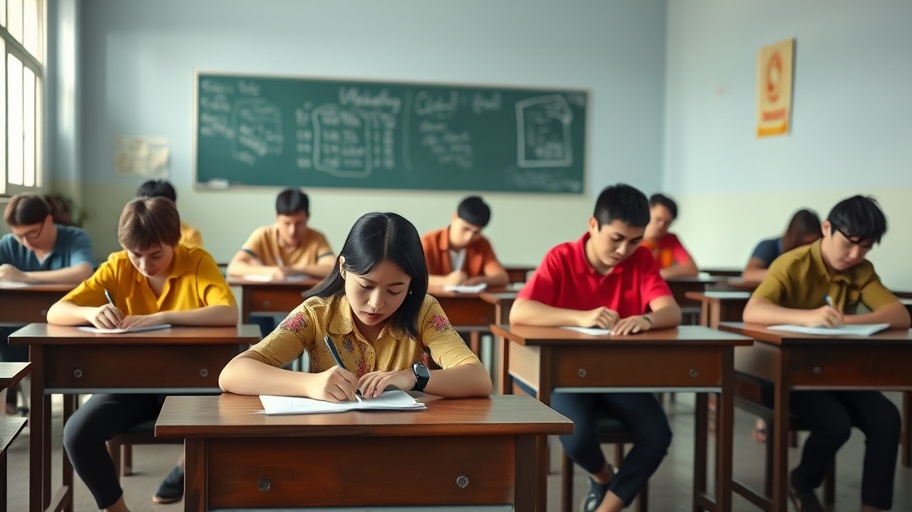 Hình ảnh học sinh Việt Nam và kỳ thi