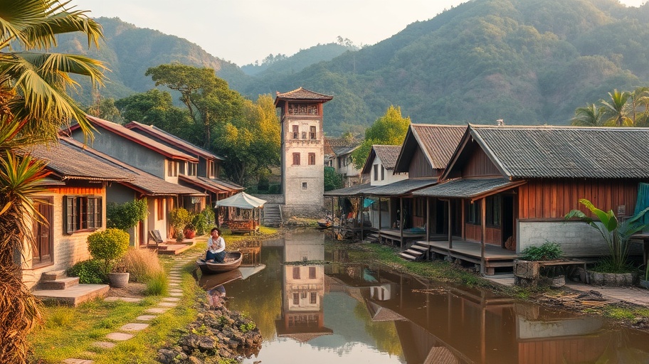 Hình ảnh làng quê Việt Nam phản ánh văn hóa dân gian
