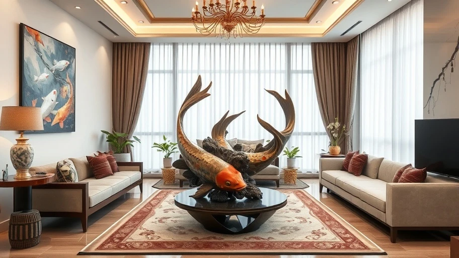 Hình ảnh lưu ý khi sử dụng cá chép trong phong thủy