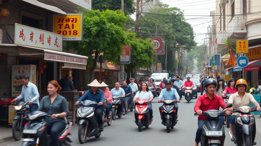 Hình ảnh phố đông đúc tại Việt Nam