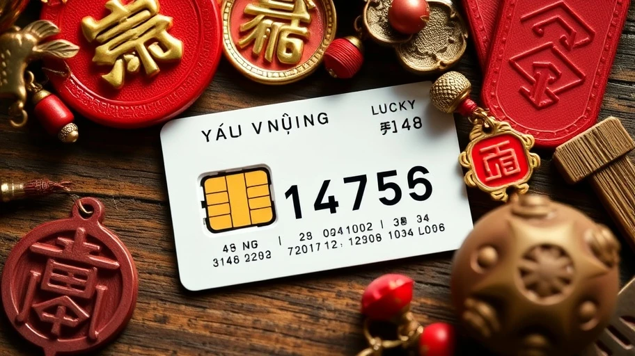 Hình ảnh sim điện thoại có dãy số phong thuỷ may mắn.
