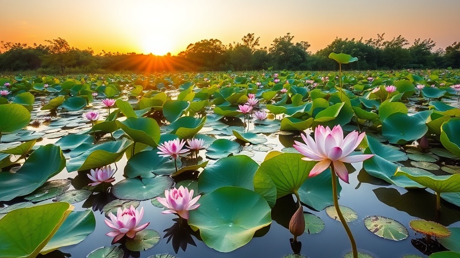 Hồ sen tuyệt đẹp thể hiện ý nghĩa tâm linh của giấc mơ