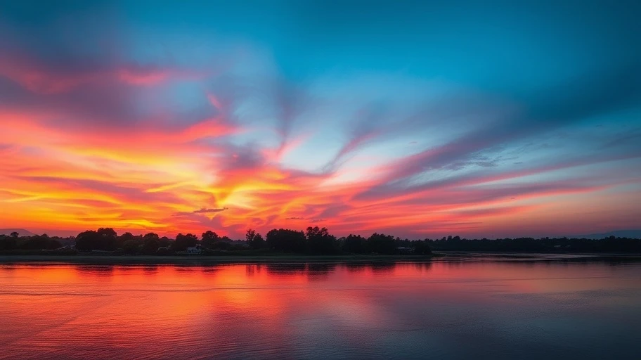 Khung cảnh hoàng hôn trên sông Mekong, Việt Nam