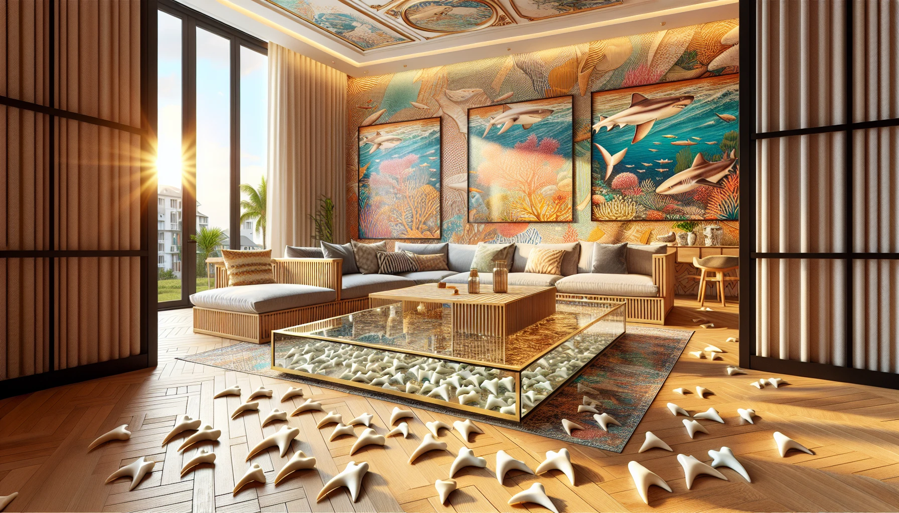 Năng lượng dương và hàm cá mập trong không gian sống.