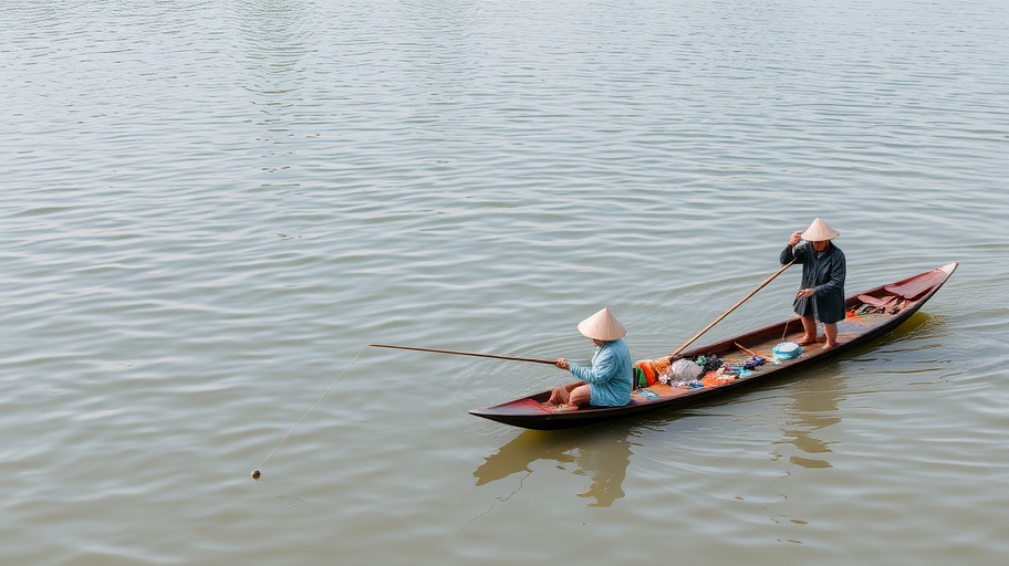 Người câu cá truyền thống tại Việt Nam