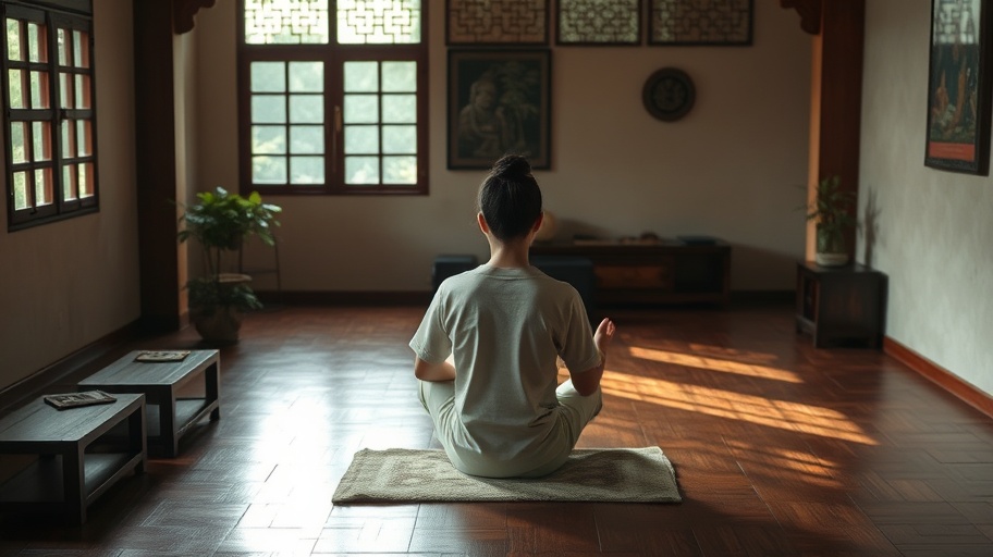 Người đang thiền trong phòng yên tĩnh