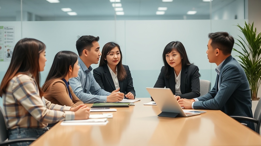 Những người thảo luận trong văn phòng ở Việt Nam
