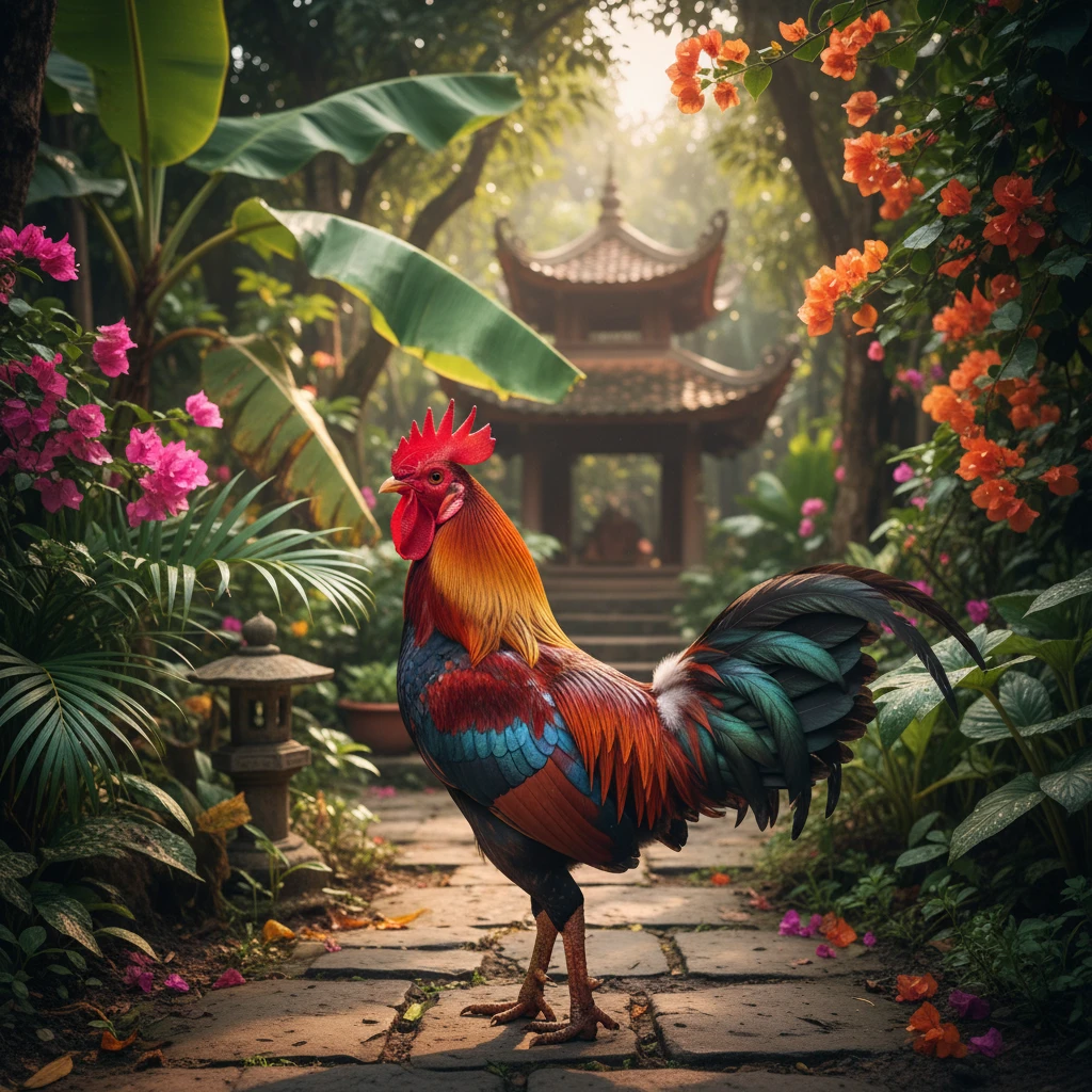 Phong thủy chọn gà chọi với lông đỏ tài lộc.