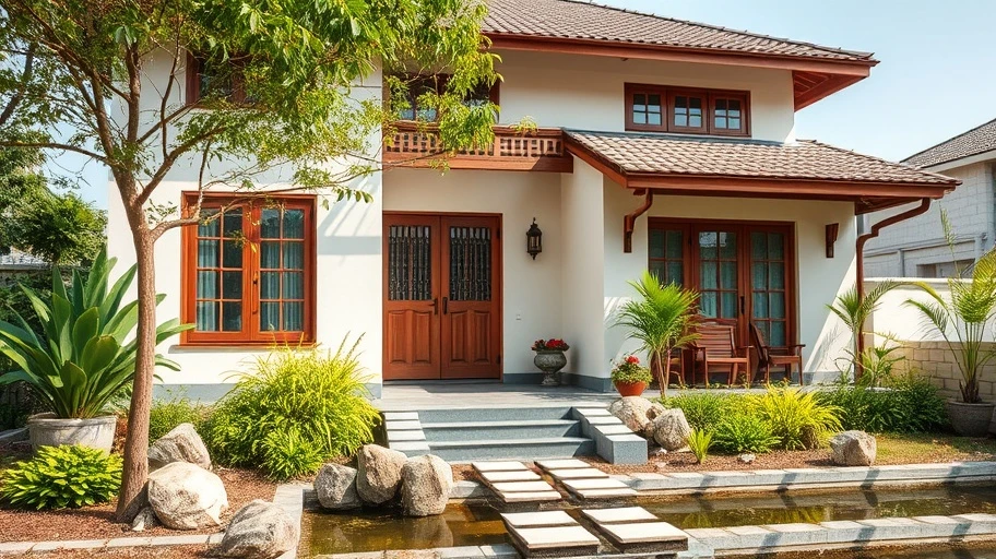 Thiết kế ngoại cảnh nhà với phong thủy rõ rệt