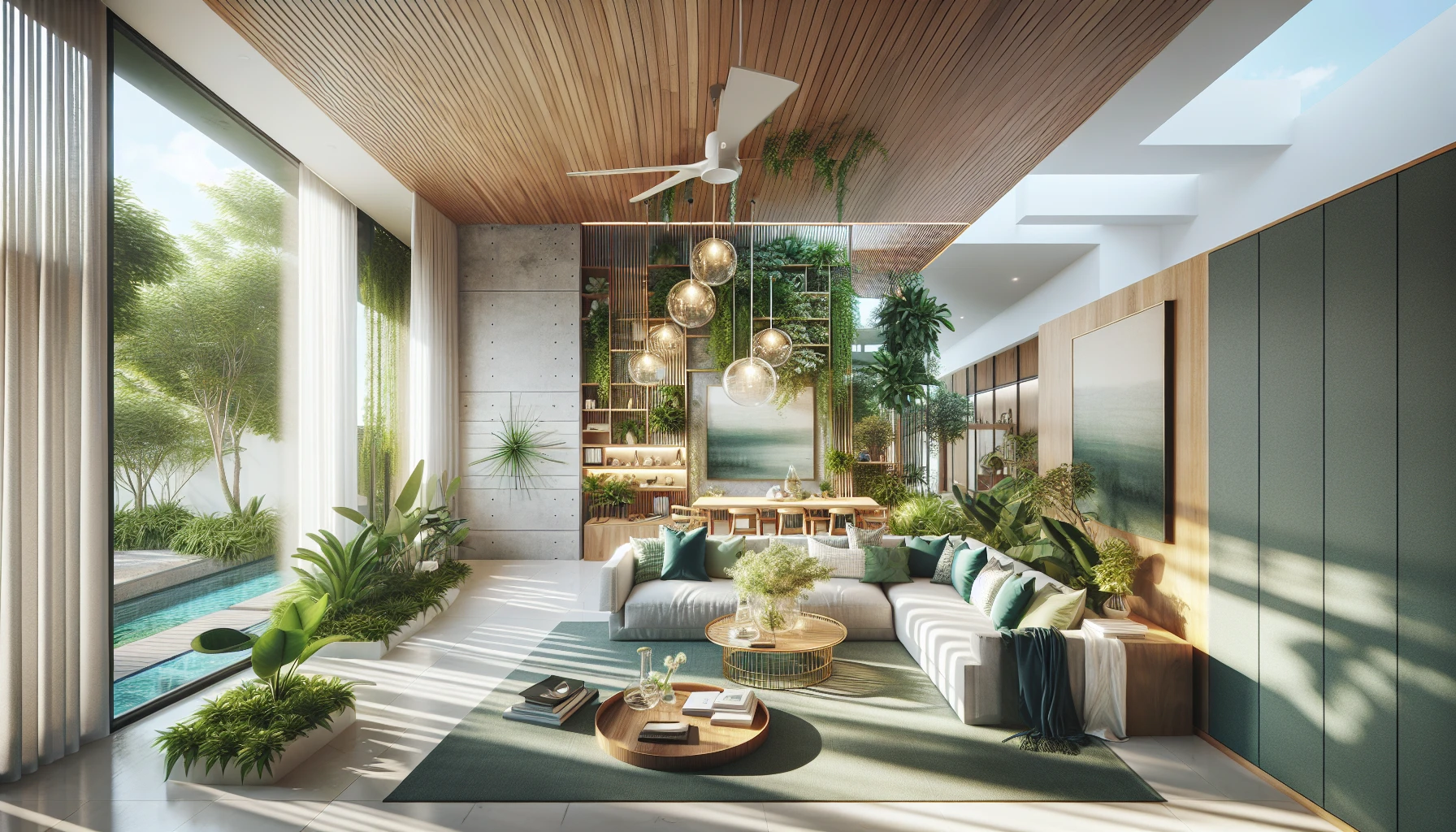 Thiết kế nội thất với phong thuỷ xanh