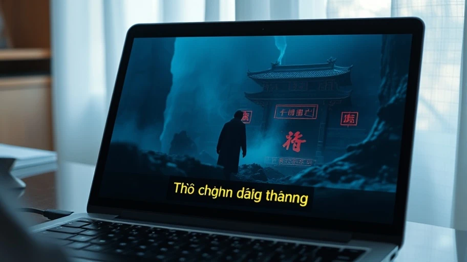 Video điềm gở với vietsub trên màn hình máy tính