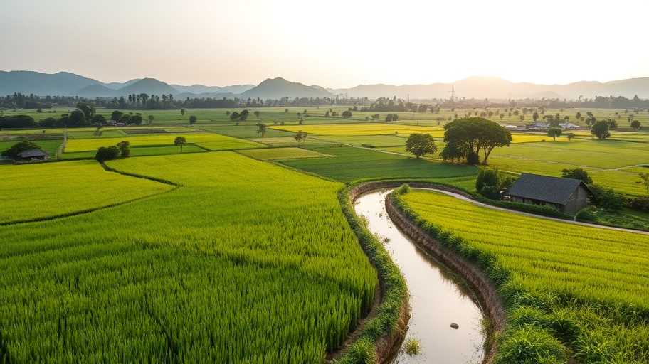 Vietnamese rural landscape hinting at prosperity